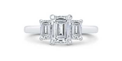 Ben Bridge Natural diamond 3-Stone Emerald-Cut, 1.58TW G-H Color SI1 Clarity, $10,999